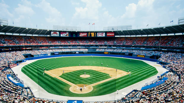 General view of Fulton County Stadium home of the Atlanta Braves during the 1996 season.